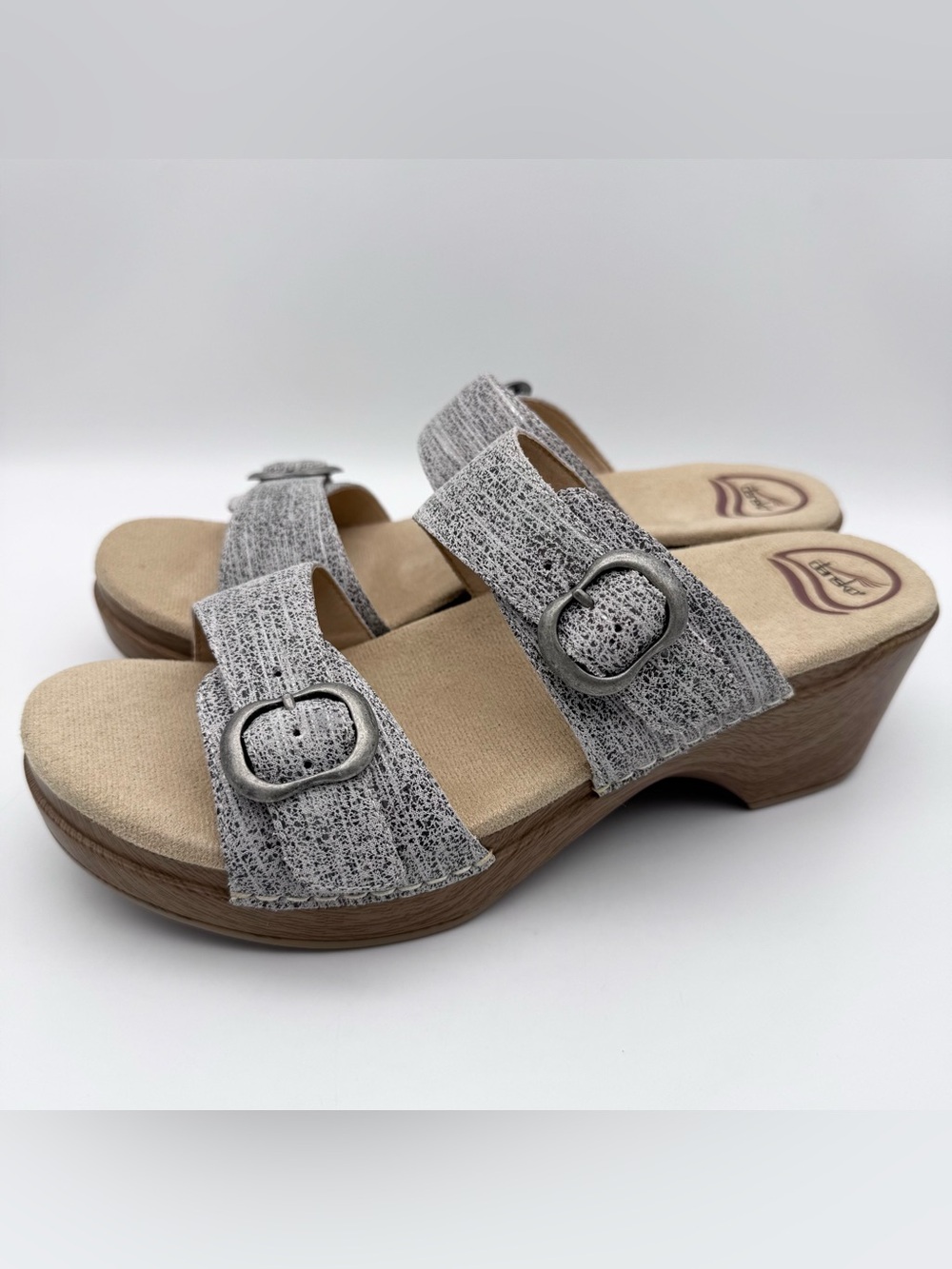 Dansko Sophie Ivory Metallic Slide Wedge Sandals Women's EU 40 US 9.5-10